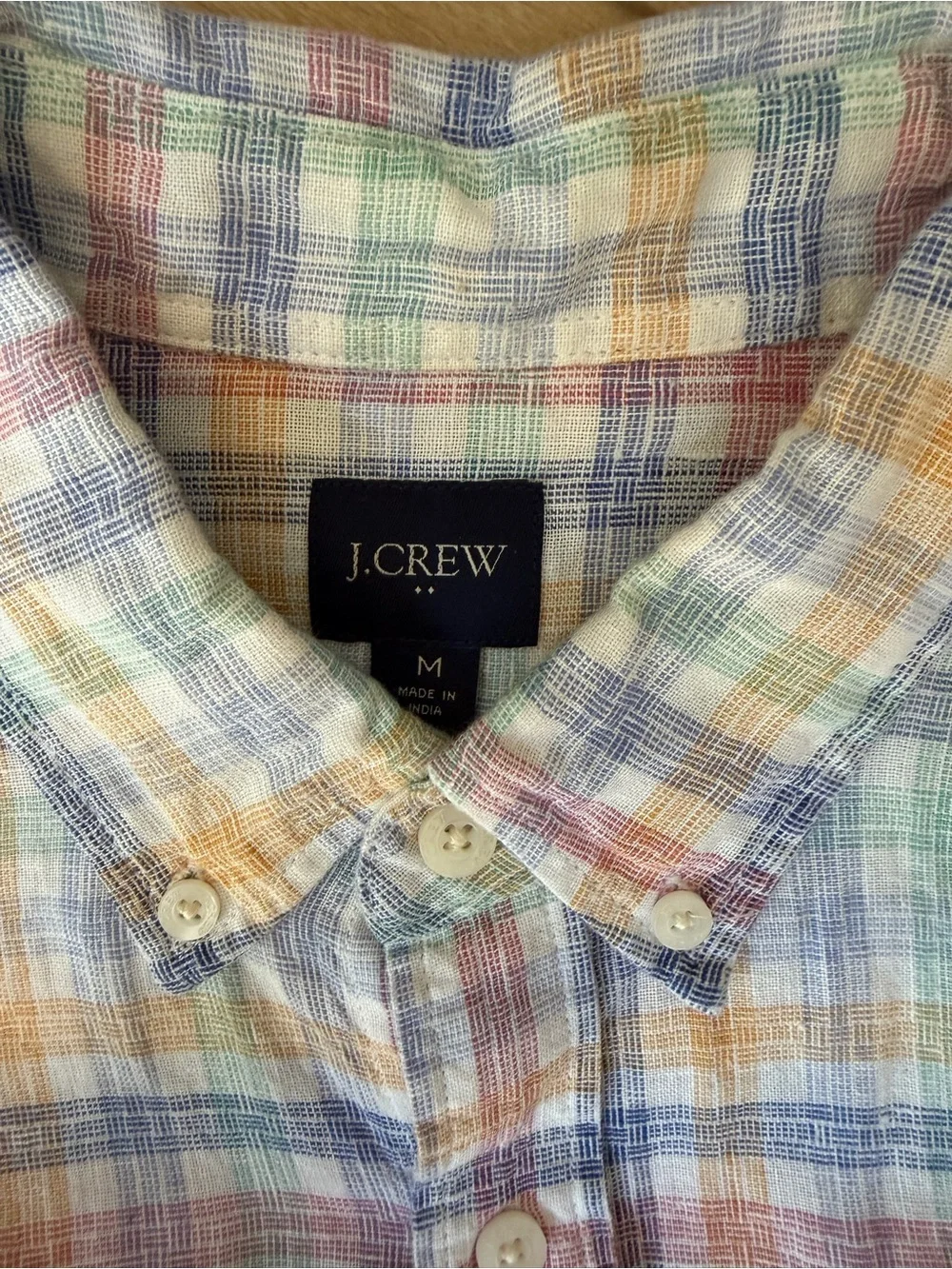 J. Crew Pastel Multi-Color Plaid Button-Down Shirt